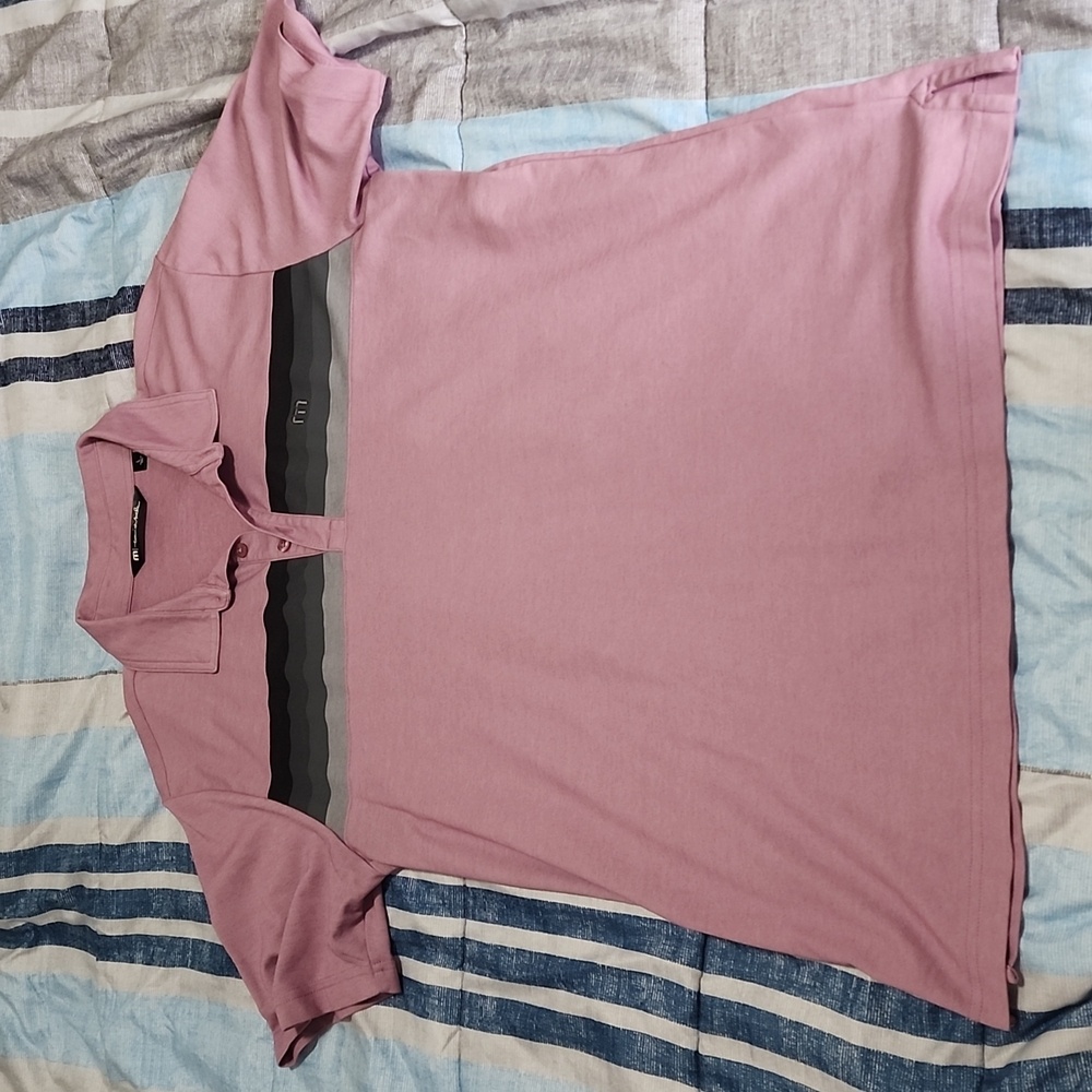 Travis Mathew Polo Shirt Large Light Purple Multic